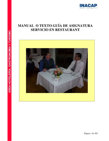 Manual O Texto Guía De Asignatura Servicio En Restaurant