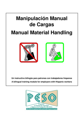 Manipulación Manual De Cargas Manual Material Handling - Oregon