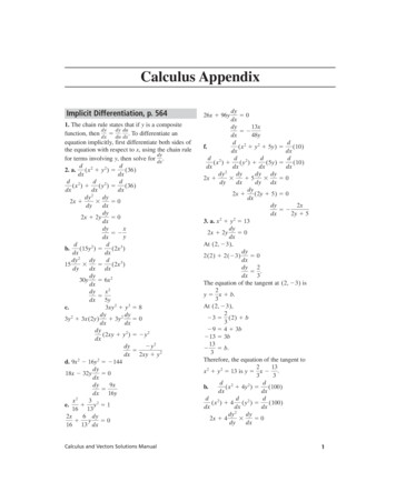 Calculus Appendix - Ms. Ma's Website