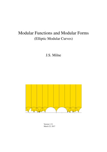 Modular Functions And Modular Forms - James Milne