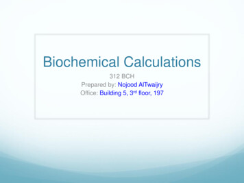 Biochemical Calculations - Fac.ksu.edu.sa