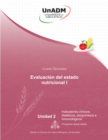Evaluación Del Estado Nutricional I - Unadmexico.mx