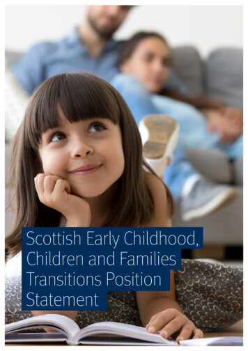 Scottish Early Childhood, Transitions Position Statement
