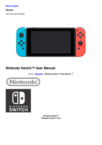 Nintendo Switch User Manual - Manuals 