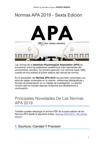 Normas APA 2019 - Sexta Edición
