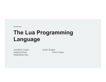 The Lua Programming Language - Virginia Tech