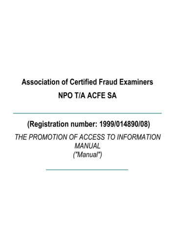 Association Of Certified Fraud Examiners NPO T/A ACFE SA (Registration .