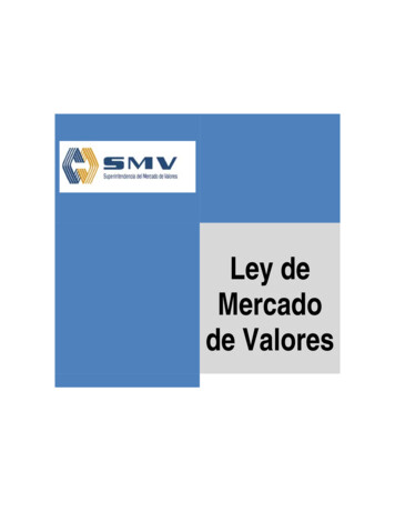 Ley De Mercado De Valores - Smv.gob.pe