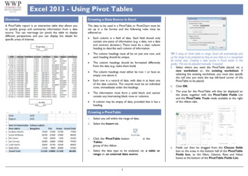 Excel 2013 - Using Pivot Tables - Key Training