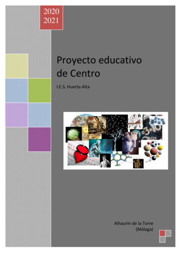 Proyecto Educativo De Centro - IES Huerta Alta