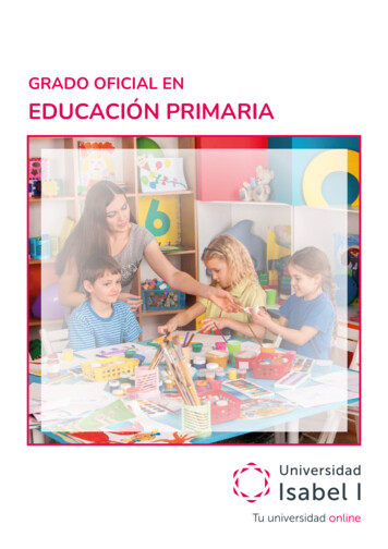 GRADO OFICIAL EN EDUCACIÓN PRIMARIA - Ui1.es
