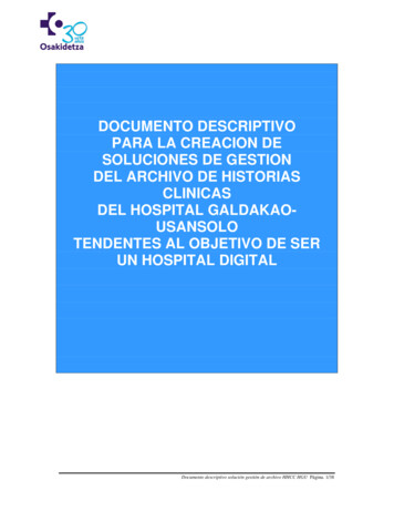 Documento Descriptivo Para La Creacion De Soluciones De Gestion Del .