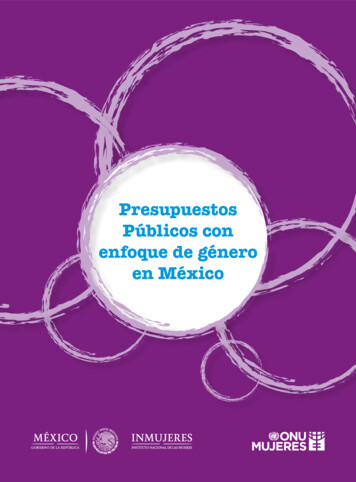 Presupuestos Públicos Con Enfoque De Género En México - ONU Mujeres