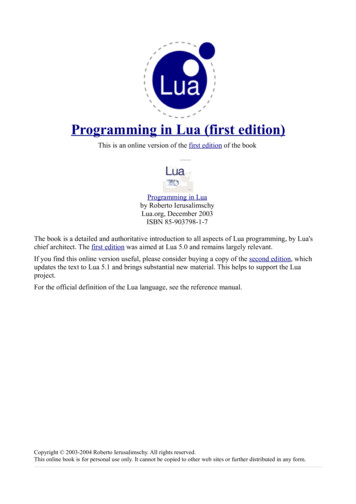 Programming In Lua (First Edition) - Bate-papo