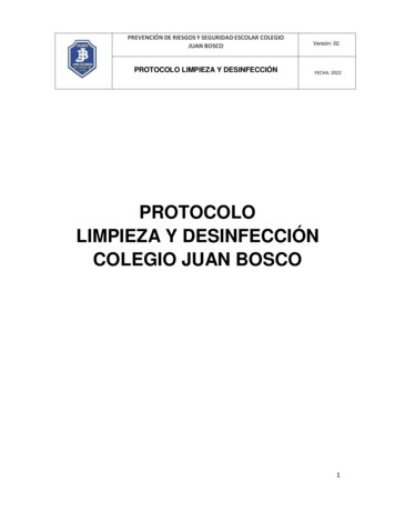 Protocolo Limpieza Y Desinfección Colegio Juan Bosco
