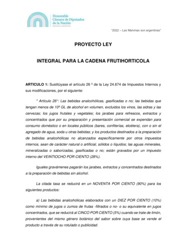 Proyecto Ley Integral Para La Cadena Frutihorticola