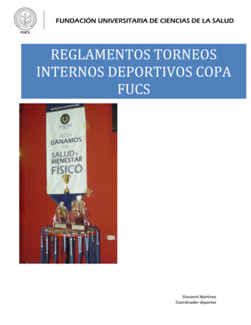REGLAMENTOS TORNEOS INTERNOS DEPORTIVOS COPA FUCS - FucSalud