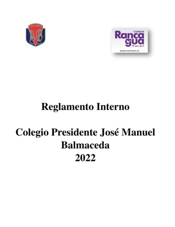 Reglamento Interno Colegio Presidente José Manuel Balmaceda 2022