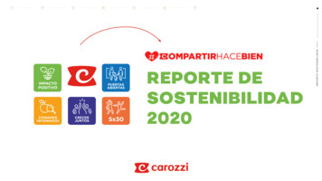 REPORTE DE SOSTENIBILIDAD 2020 - Carozzi Corporativo