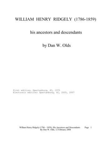 William Henry Ridgely (1786 - 1859), His Ancestors And . - RootsWeb