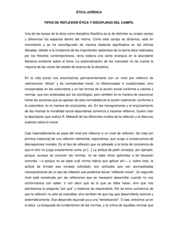 Ética Jurídica Tipos De Reflexión Ética Y Disciplinas Del Campo.