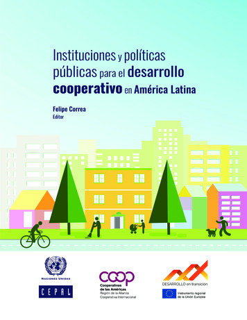 Instituciones Y Políticas Públicas Para El Desarrollo Cooperativo En .