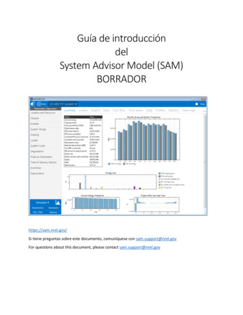 Guía De Introducción Del System Advisor Model (SAM) BORRADOR - NREL