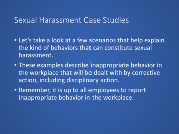 Sexual Harassment Case Studies - State University Of New York Upstate .