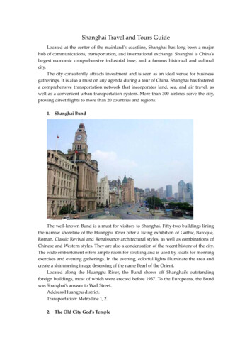 Shanghai Travel And Tours Guide - IEEE/CIC International Conference On .