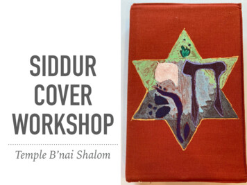 SIDDUR COVER WORKSHOP - Temple B'nai Shalom