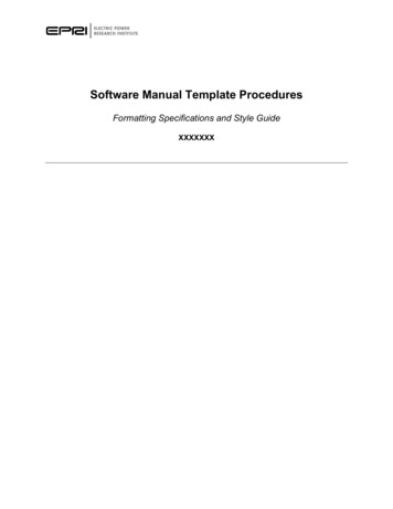 Software Manual Template Procedures