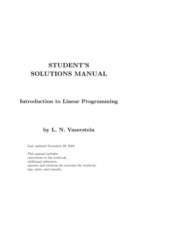 Student'S Solutions Manual