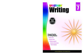 Writing GRADE 7 Writing - FIMS SCHOOLS