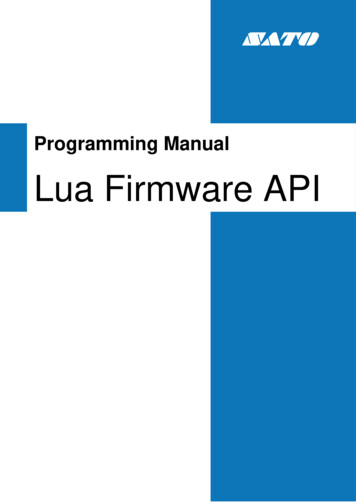 Programming Manual Lua Firmware API