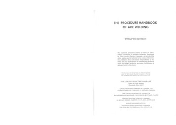 THE PROCEDURE HANDBOOK OF ARC WELDING - Malta College Of Arts, Science .