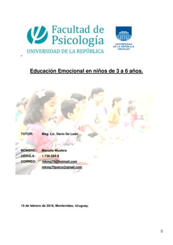 Educación Emocional En Niños De 3 A 6 Años. - Codajic 