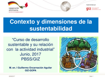 Contexto Y Dimensiones De La Sustentabilidad - Gob