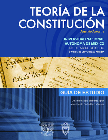 TEORÍA DE LA CONSTITUCIÓN - Facultad De Derecho