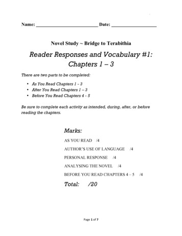 Novel Study Bridge To Terabithia