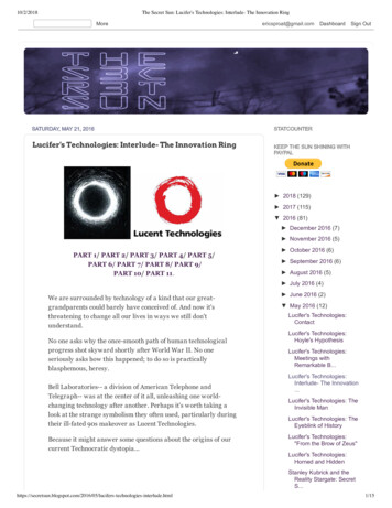 The Secret Sun: Lucifer's Technologies: Interlude- The Innovation Ring