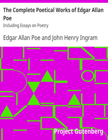 The Project Gutenberg EBook Of Edgar Allan Poe's Complete Poetical Works