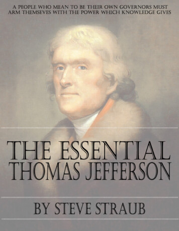 THE ESSENTIAL THOMAS JEFFERSON - The Federalist Papers