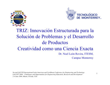 TRIZ: Innovación Estructurada Para La Solución De Problemas Y El .