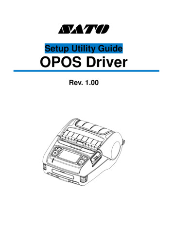 Setup Utility Guide OPOS Driver - Sato-global 