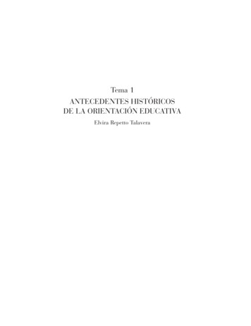 Tema 1 ANTECEDENTES HISTÓRICOS DE LA ORIENTACIÓN EDUCATIVA