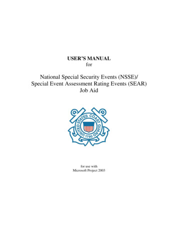 Users Manual For NSSE Job Aid - United States Coast Guard
