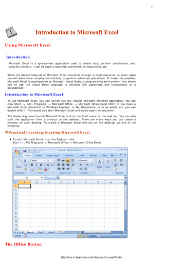 Using Microsoft Excel - 2013 