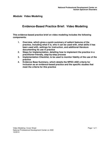 Evidence-Based Practice Brief: Video Modeling