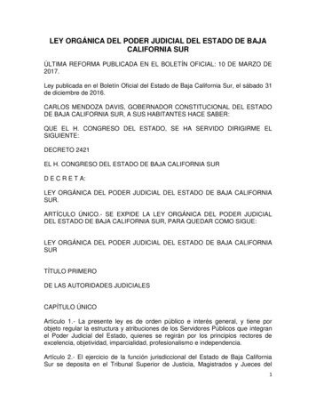 Ley Orgánica Del Poder Judicial Del Estado De Baja California Sur