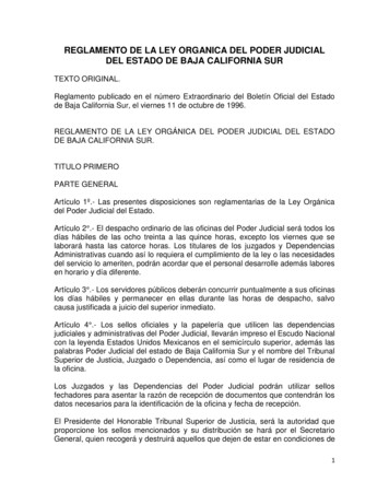 Reglamento De La Ley Organica Del Poder Judicial Del Estado De Baja .